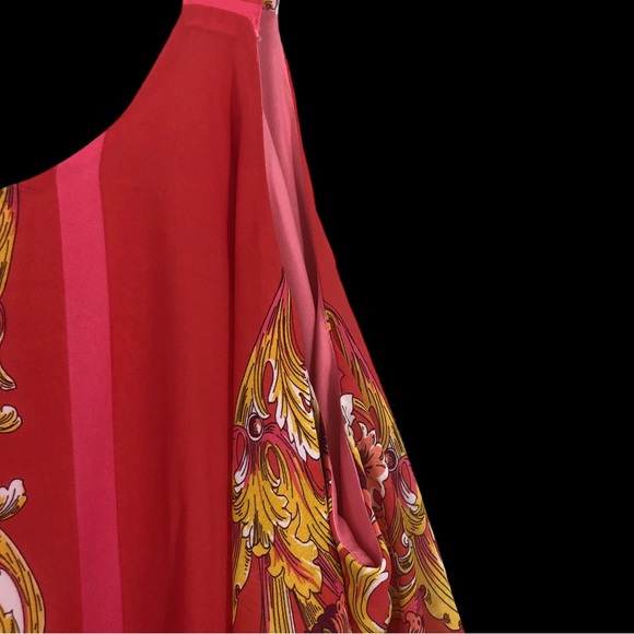 Catherine’s Plus SZ 4X Paisley Print Dress, Multi Layers of Ruffles, Chiffon - Picture 5 of 12